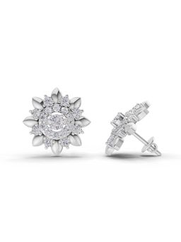 Sparkles - Lab Grown Diamond 1.27 Ct Lotus Earrings 14K White Gold IGI Certified