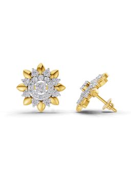 Sparkles - Lab Grown Diamond 1.27 Ct Lotus Earrings 14K Yellow Gold IGI Certified