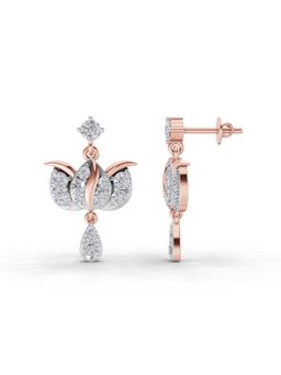 Sparkles - Lab Grown Diamond 1.31 Ct Lotus Earrings 14K Rose Gold IGI Certified