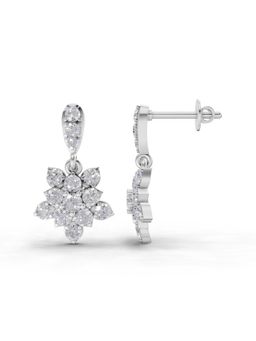 Sparkles - Lab Grown Diamond 0.98 Ct Lotus Earrings 14K White Gold IGI Certified