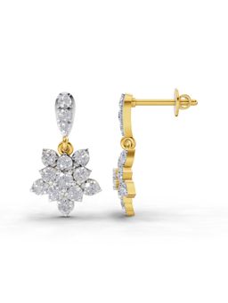 Sparkles - Lab Grown Diamond 0.98 Ct Lotus Earrings 14K Yellow Gold IGI Certified