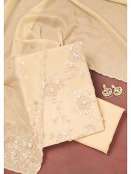 Koskii - Gold Cutdana Organza Unstitched Dress Material