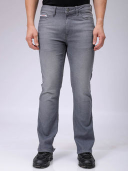 The Indian Garage Co - Men Slim Fit Solid Mid Rise Stretchable Jeans Grey