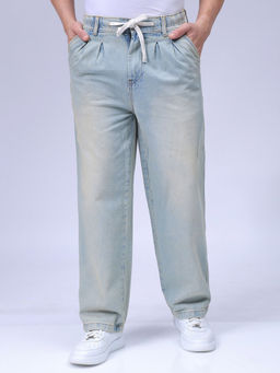 The Indian Garage Co - Men Relaxed Fit Solid Mid Rise Denim Jeans Blue