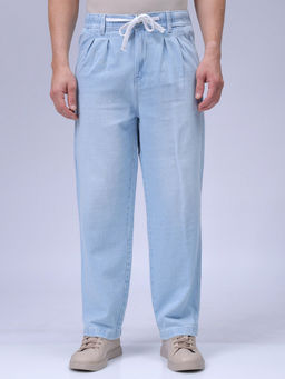 The Indian Garage Co - Men Relaxed Fit Solid Mid Rise Denim Jeans Blue