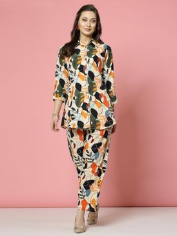 Clora Creation - Multi-Color Leaf Print Co-Ord Set