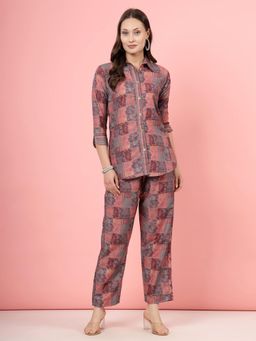 Clora Creation - Floral Printed Co-Ord Set - Multi-Color