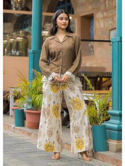 Autumnlane - Hardik Tan Cotton Co-Ord Set - Brown