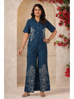 Autumnlane - Mahua Nile Embroidery Co-Ord Set - Teal