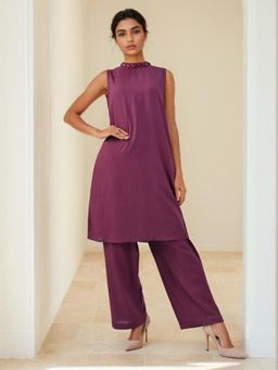 Autumnlane - Sharanya Plum Kurta with Pant - Purple