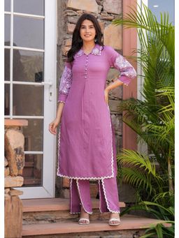 Autumnlane - Shiba Orchid Embroidered Co-Ord Set - Lavender