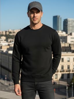 Obaan - Black Men Round Neck Sweatshirt