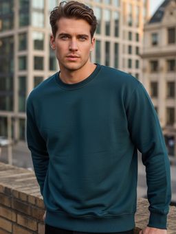 Obaan - Men Round Neck Green Sweatshirt