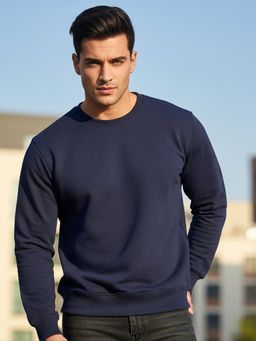 Obaan - Navy Blue Round Neck Sweatshirt