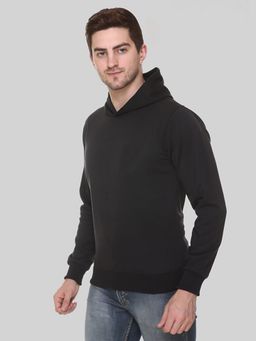 Obaan - Men Black Solid Hoodie
