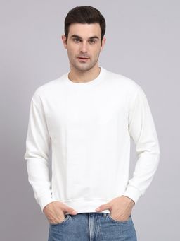 Obaan - White Men Round Neck Sweatshirt