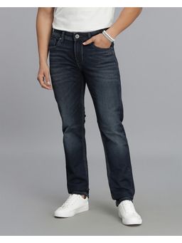 ROOKIES - Men Blue Mid -Waist Rise Cotton Blend Jeans