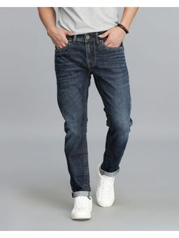 ROOKIES - Blue Low-Rise Cotton Blend Jeans