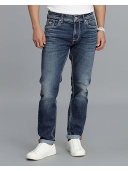 ROOKIES - Men Blue Low-Rise Cotton Blend Jeans