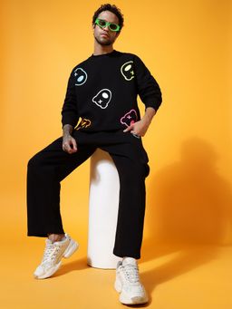 Griffel - Black Neon Skull Print Co-Ord Set