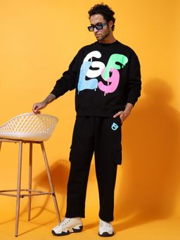 Griffel - Men Black Printed Causal Co-Ord Set