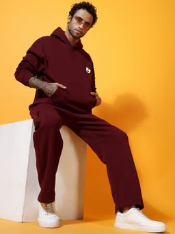 Griffel - Men Maroon Printed Causal Co-Ord Set