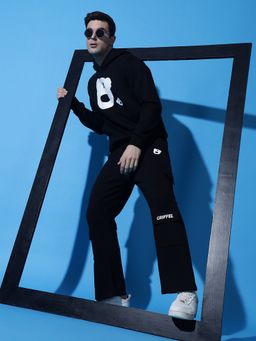 Griffel - Men Black Printed Causal Co-Ord Set