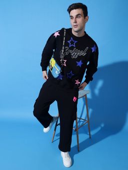 Griffel - Men Black Printed Causal Co-Ord Set