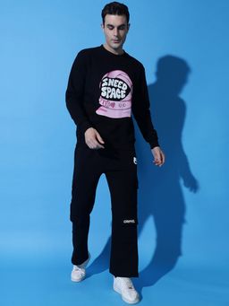 Griffel - Men Black Printed Causal Co-Ord Set