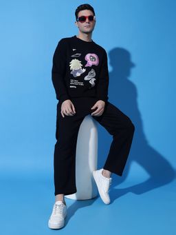 Griffel - Men Black Printed Causal Co-Ord Set