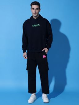 Griffel - Men Black Printed Causal Co-Ord Set