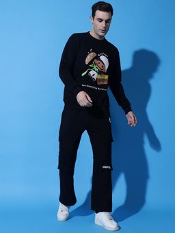 Griffel - Men Black Printed Causal Co-Ord Set