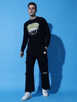 Griffel - Men Black Printed Causal Co-Ord Set