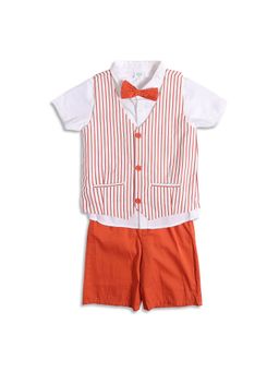 MINI KLUB - Stripes Kids Boys Shirt Waistcoat with Shorts and Bow
