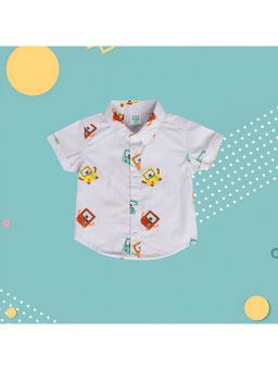 MINI KLUB - White Checks Printed Baby Boys Shirt