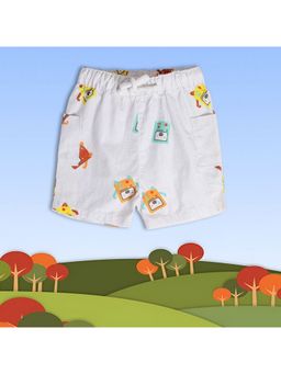 MINI KLUB - White Checks Printed Baby Boys Shorts