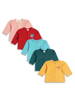 MINI KLUB - Knit New Born And Baby Girls Front Open Tops (Pack of 5)