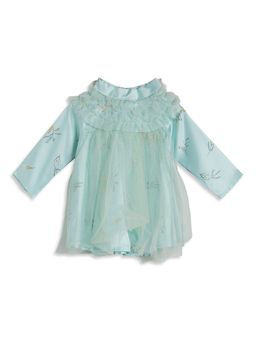 MINI KLUB - Floral Printed Aqua Baby Girls Dress