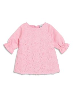MINI KLUB - Pink Self Design Baby Girls Dress