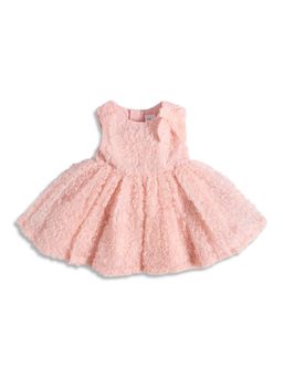 MINI KLUB - Pink Self Design Baby Girls Dress
