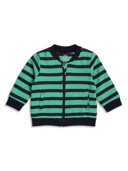MINI KLUB - Knit Kids Boys Green Striped Sweat Shirt