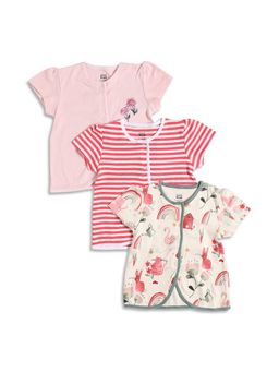 MINI KLUB - Knit New Born And Baby Girls Front Open Tops (Pack of 3)