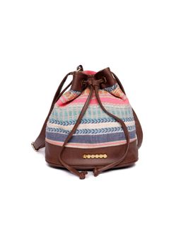 Astrid - Multicolor Bucket Sling With Drawstring Closure