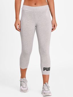 Puma - Essentials Logo 3/4 Womens Gray Tights