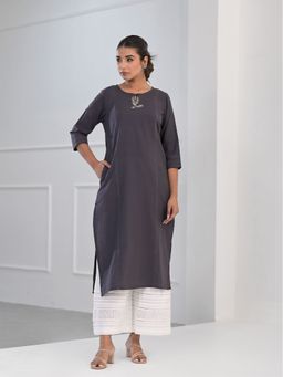 Aravalii - Grey Flex Cotton Kurta