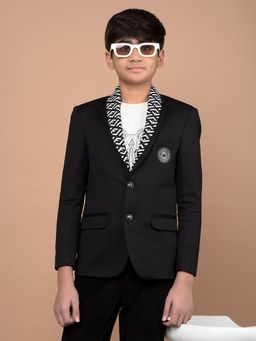 CRIMSOUNE CLUB - Boy's Black Single Breasted Blazer
