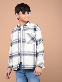 CRIMSOUNE CLUB - Boy's Navy Blue Checked Shirt