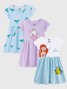 Napchief - Girls Tiny Tulips Ariel Bubble Unicorn Pack Of 3