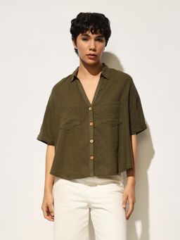 ONLY - Women Olive Solid Shirt