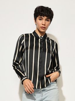 ONLY - Women Black Stripes Shirt